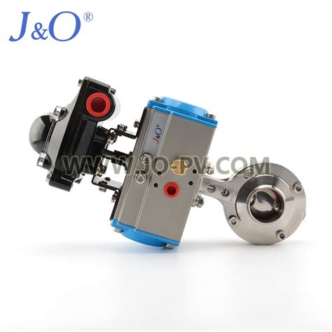 Sanitary Butterfly Valve With Pneumatic Actuator And Limit Switch Box Buy Pneumatic Butterfly