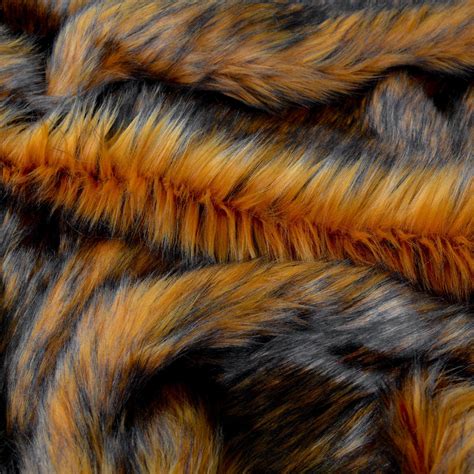 Toffee Brown Faux Fur Fabric With Folds A Brown Long Pile Fake Fur