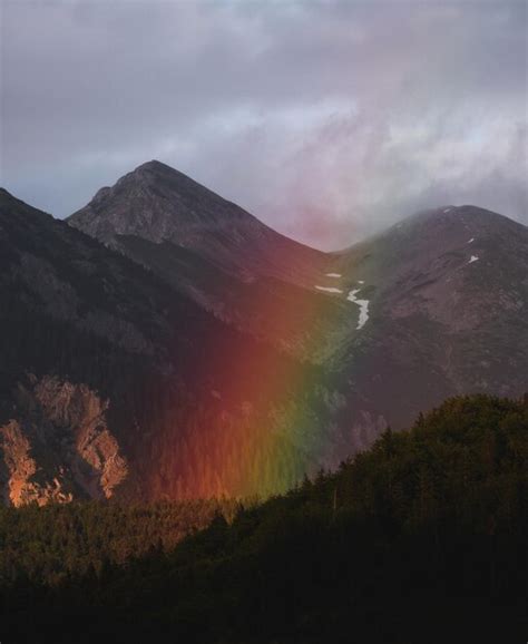 Premium Photo | Rainbow in the mountains