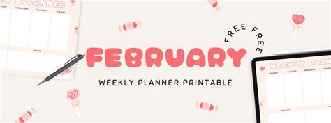 February Weekly Planner Printable – Kawaii Pen Shop