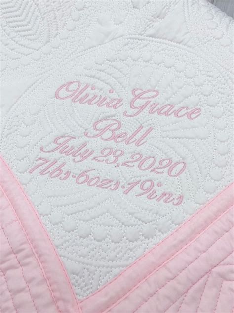 Personalized Baby Blanket Embroidered Baby Quilt Blanket Etsy