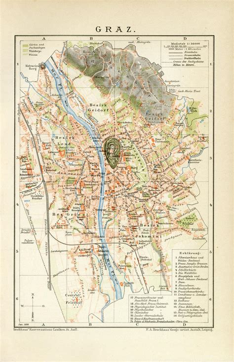 Graz Sterreich Historischer Stadtplan Archiv Historischer Bil