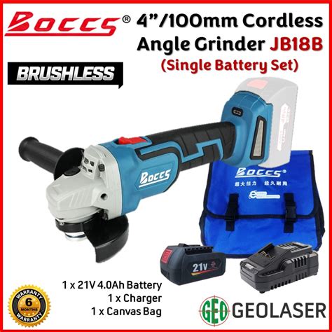 BOCCS 21V CORDLESS ANGLE GRINDER 4 100MM SINGLE BATTERY SET JB18 JB18B