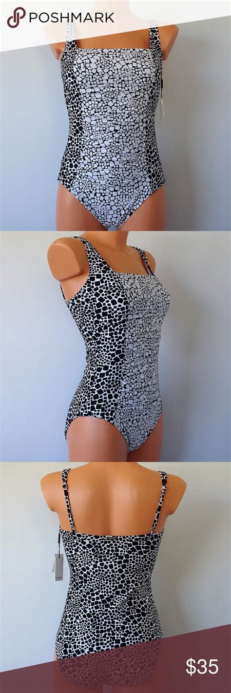 Calvin Klein Nwt Black Pleated One Piece Swimsuit Nwt Calvin Klein