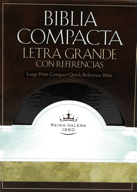 Biblia RVR Compacta Con Referencias Letra Grande Negra Piel Fabricada