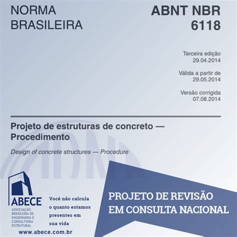 Projeto De Revis O Da Nbr Em Consulta Nacional Abece