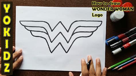 How to draw WONDER WOMAN Logo step by step easy - YouTube