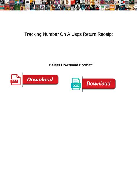 Tracking Number On A Usps Return Receipt Docslib