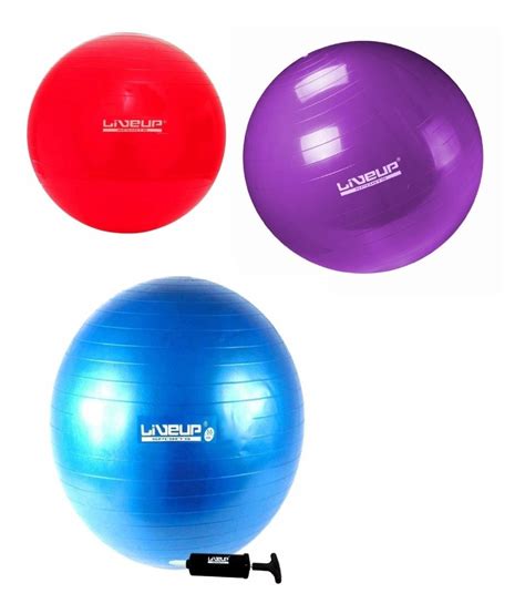 Kit C 3 Bolas Suiça Pilates 55 65 E 75 Cm C Bomba RIBER MEDICA