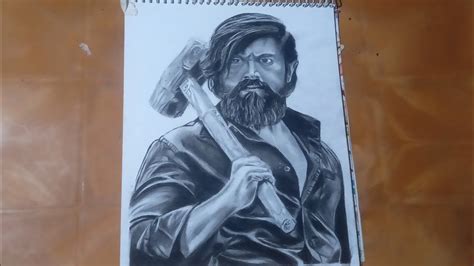 Kgf Chapter Yash Pencil Sketch Sanjay Arts Youtube