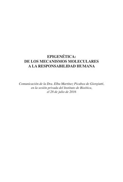 Pdf Epigen Tica De Los Mecanismos De G I Pdf Epigen Tica