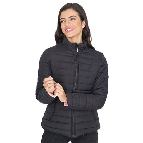 Jaqueta Puffer Dupla Face Feminina Tricolor Lisa Capuz Compre Agora