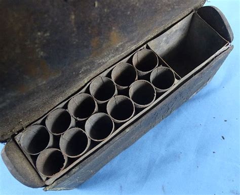 Early S Cartridge Box With Tin Tubes Griffin Militaria