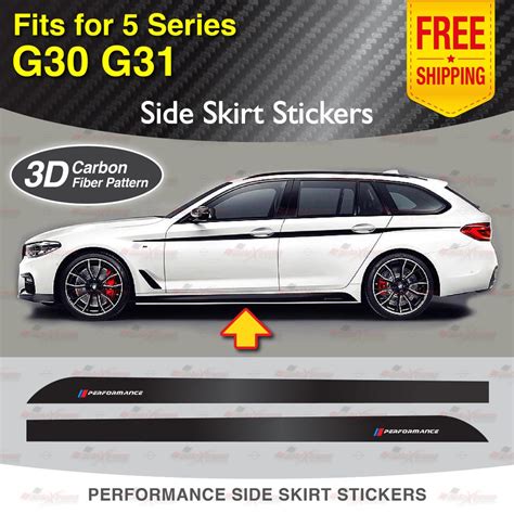 Performance Sport Side Skirt Stripes 3d Carbon Pattern Vinyl Etsy