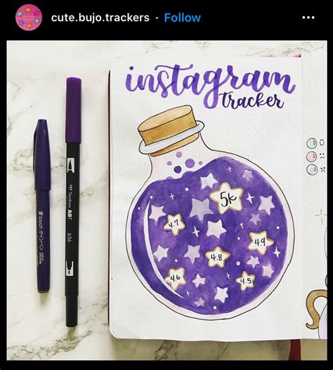 25 Awesome Bullet Journal Instagram Trackers That Will Help You Track Your Account Angela Giles