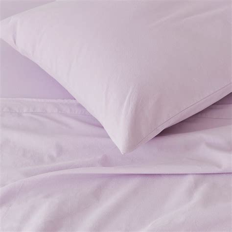 Stonewashed Cotton Lilac Sheet Set Adairs