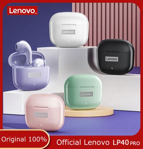 Lenovo LP40 Pro Headphone TWS Nirkabel Bluetooth 5 1 Headphone Peredam