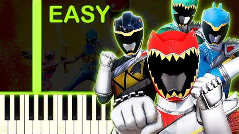 Power Rangers Dino Charge Theme Easy Piano Tutorial Youtube