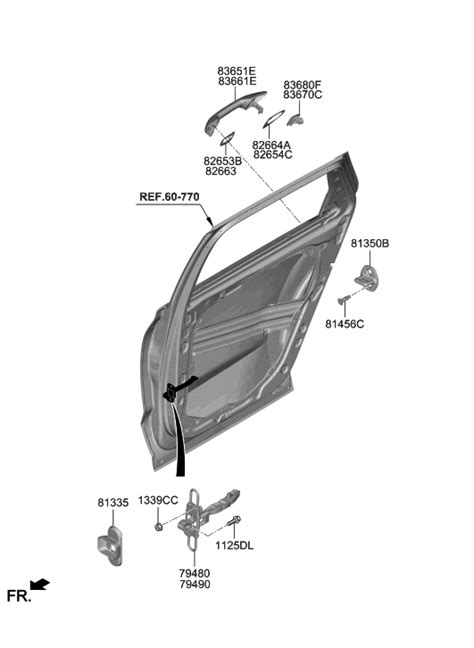 83650 S8001 Genuine Hyundai HANDLE REAR DOOR OUTSIDE LH