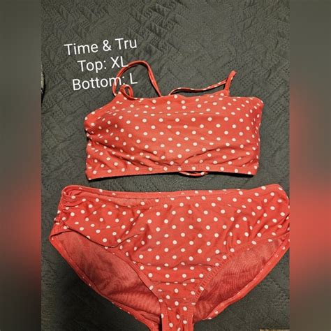 Time And Tru Swim Time Tru Pink Polka Dot Bikini Poshmark