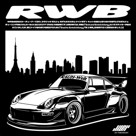 Porsche 911 RWB Rauh-welt Begriff Instan Download Png Jpeg Silhuotte ...