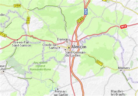 Map of Alençon - Michelin Alençon map - ViaMichelin