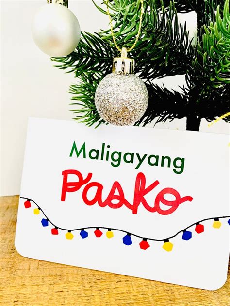 Maligayang Pasko Card Greeting Card Merry Christmas Etsy