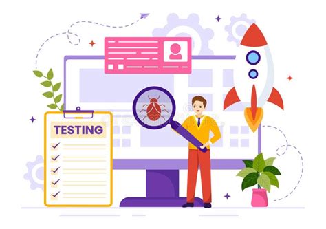 Software Testing Vector Illustration With Application Engineering