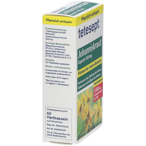 Tetesept® Johanniskraut Kapseln 500 Mg 60 St Shop Apotheke