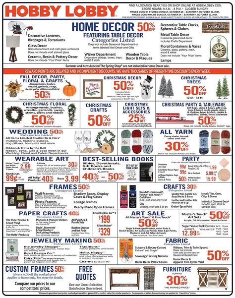 Hobby Lobby Weekly Ad Valid October 9 October 15 2022 Hobby Lobby