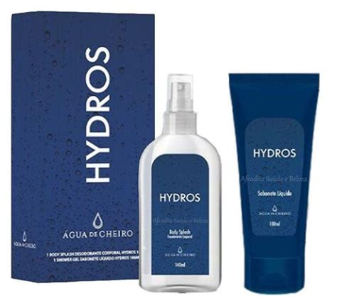 Kit Hydros Masculino Água de Cheiro Body Splash Shower Gel Kit de