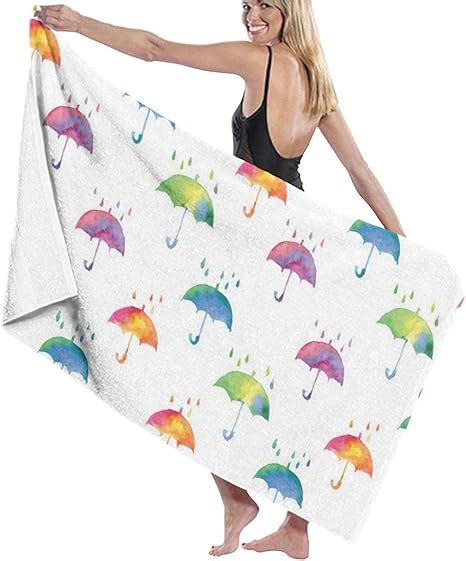 Colorful Umbrella Beach Towels Polyester Quick Dry Soft Bath Sheetssummer Cool Travel Large