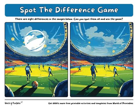 Spot The Difference Football Games World Of Printables