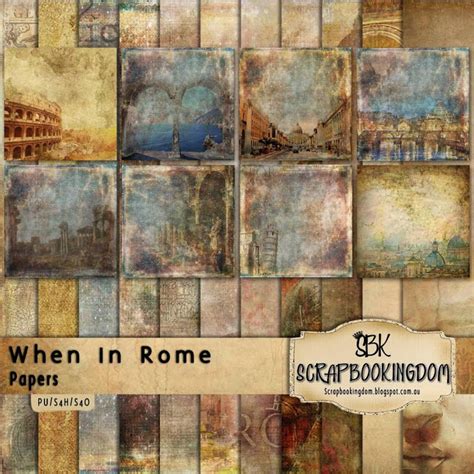Rome Italy Scrapbook KIT -digital Embellishments and Scrapbook Papers