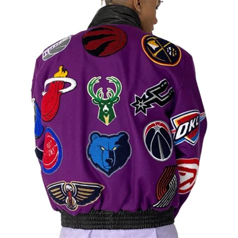 Nba Collage Wool & Leather Jacket