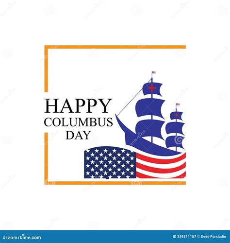 HAPPY COLUMBUS DAY Greeting Logo Illustration Design Stock Vector