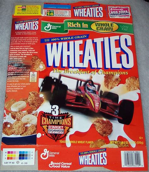 1999 3 Time Champions Ganassi Racing Team Wheaties Box Wheaties Box