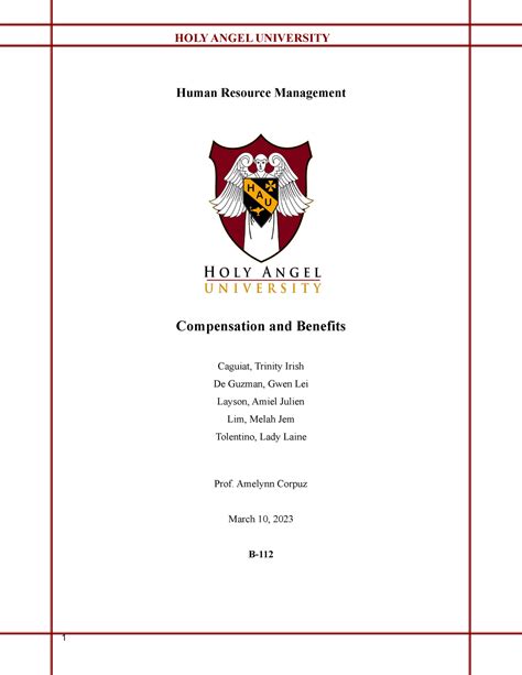 Humres Compensation And Benefits Human Resource Management Compensation And Benefits Caguiat