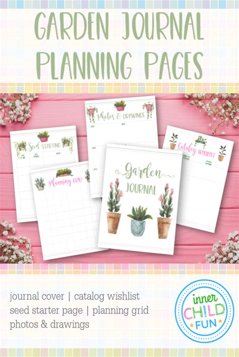 Garden Journal Planner Pages Printable Inner Child Fun