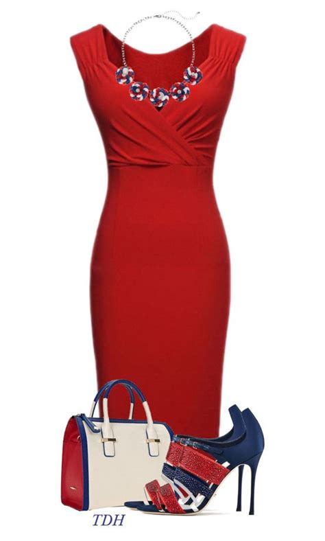 Red White And Blue Pump Fashion Red Dress Outfit Womens Fashion