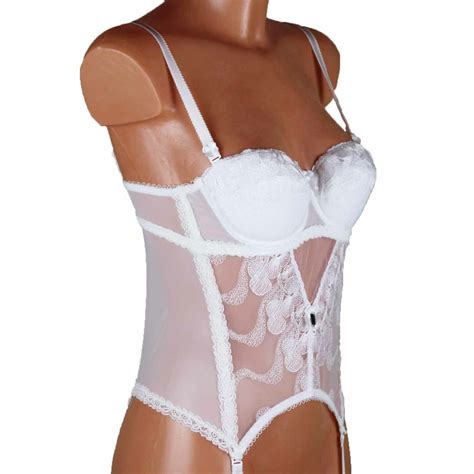 Damen Corsage Push Up Mit Strumpfhalter Korsett Gorsenia Ebay