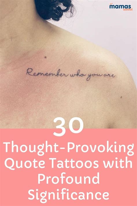 A Woman S Chest With The Words Thought Provoking Quote Tattoos On It