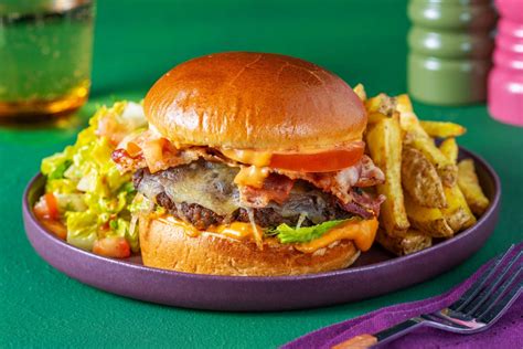 Ultimate Bacon Cheeseburger and Chips Recipe | HelloFresh