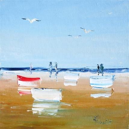 Peinture Barques à l ouest sur la plage par Hanniet Carré d artistes