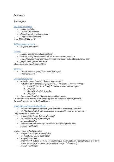 Endotoets Stappenplan Endotoets Stappenplan Beginfoto Beoordelen