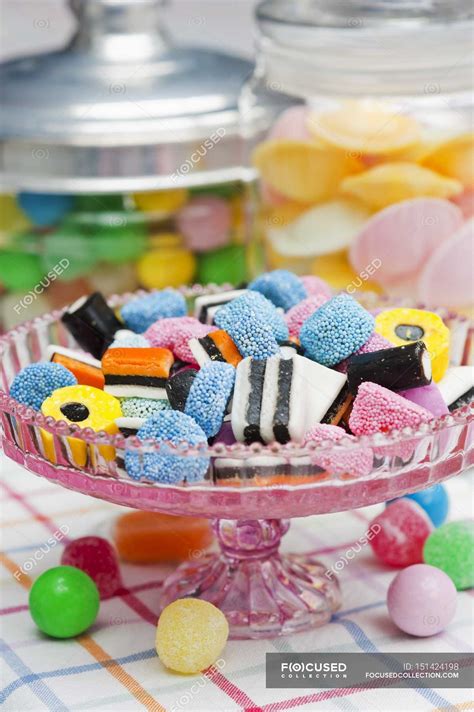 Sweet treats and liquorice candies — sweet food, cuisine - Stock Photo ...