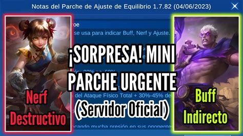 BUFFS Y NERFS SORPRESA SERVER OFICIAL Notas Del Parche 1 7 82