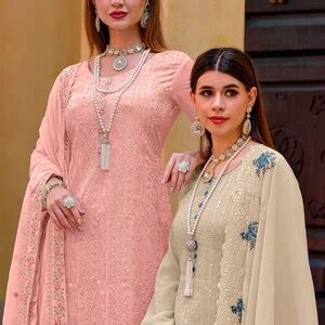 Eid 3 Piece Pink Salwar Kameez With Duppatta Indian Designer Etsy