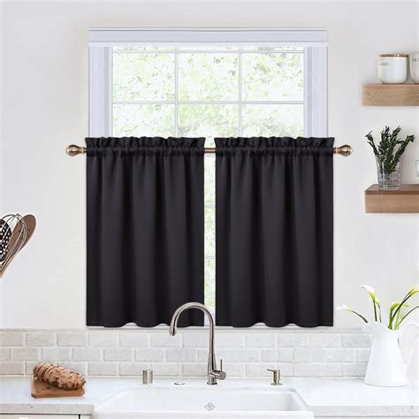 Haperlare W X L Farmhouse Kitchen Curtains Blackout Tier Curtains