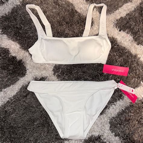 Xhilaration Swim Nwt White Xhilaration Piece Bikini With